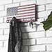 MyGift Vintage Americana Key Hooks, Wall Mounted Entryway Storage Hanger Rack with American Flag Design and 4 Hooks, USA Patriotic Home Decor