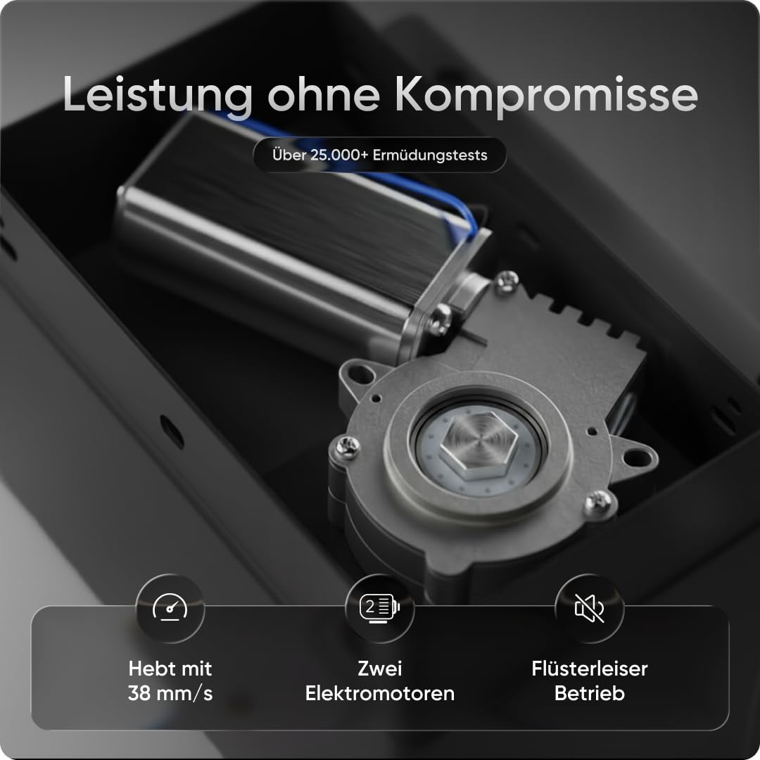DESKSPACE PRO Plus höhenverstellbarer Schreibtisch elektrisch (140x70cm) - Büro Tisch mit Kollisionsschutz, Memory-Funktion und 10 Jahre Gewährleistung, Stehpult (Gestell Schwarz, Tischplatte Weiß) 4