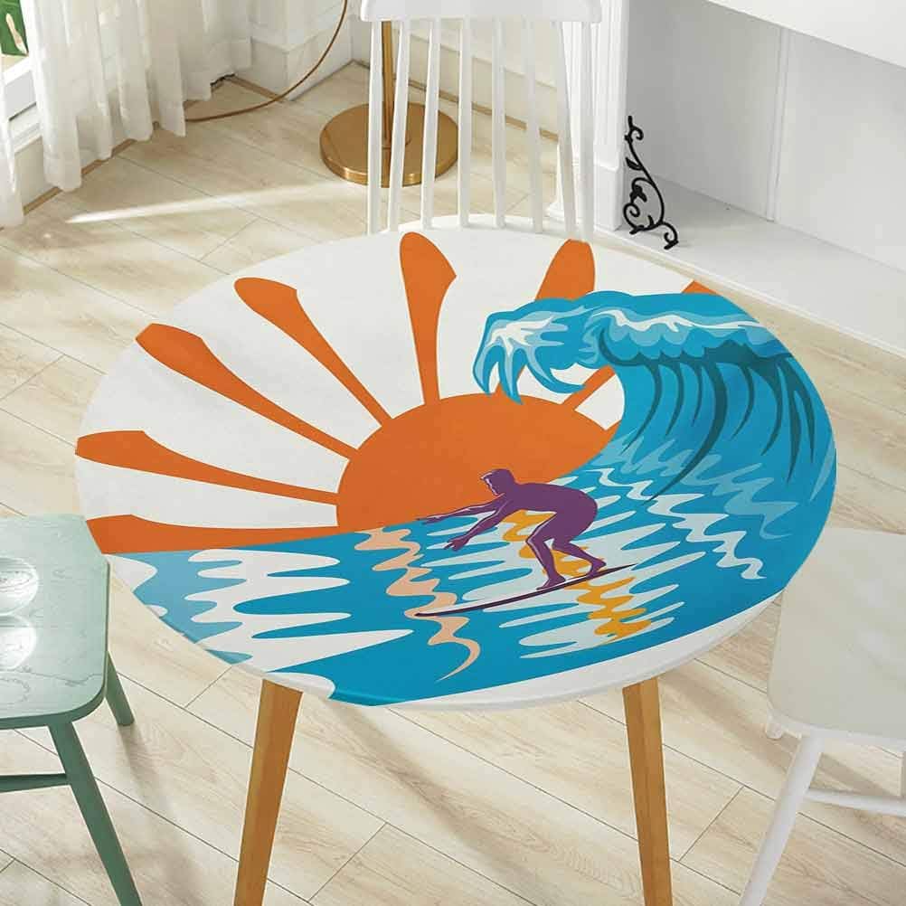 Mantel redondo de 50 pulgadas de diámetro (borde elástico), mantel de