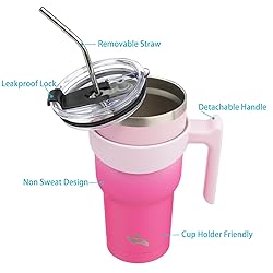 Konokyo 40 oz Tumbler with Handle and 2 Straw 2