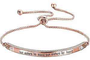 HOLLP Gift for Best Friend Friendship Bracelet Not Sister by Blood But Sister by Heart Jewelry Friend Sister Bangle