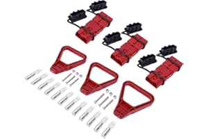 YOUYIEN 175A Wire Connector(6PCS),Fit for 1/0 AWG, Battery Cable Quick Connect Disconnect Plug, Kit for Connect Recovery Winch Auto Car Trailer Driver Electrical Devices(RED)