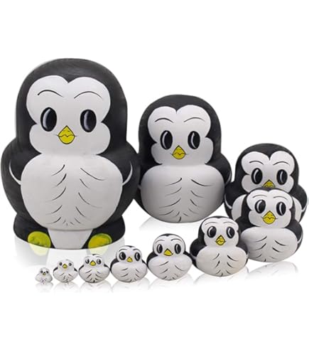 thumbnail image 2 of Oostifun 5pcs Cartoon Cute Handmade Russian Nesting Doll Playsets Wooden Animals Nesting Dolls Stacking Dolls Collection Decoration (Animals 2 of 14