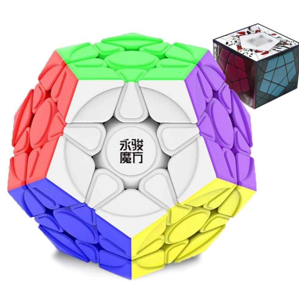 Megaminx Speed Cube, YJ YuHu V2 M Dodecahedron Cube Stickerless Pentagon Magic Puzzle Cube 3D Brain Teaser Toys Educational Games Presents Speed Cube Enthusiasts