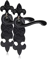 XFORT Smithy Range Fleur De LYS Lever Latch Door Handles Black Antique view 7
