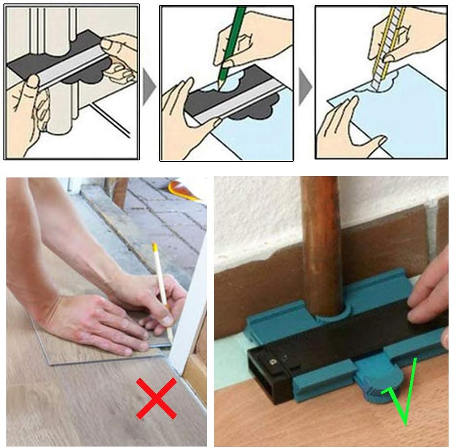 IYOYI Contour Gauge Profile Tool Kits :10 Inch Contour Gauge 5 Inch Contour Gauge Duplicator + Tape Measure + Pencil + Pencil sharpener for Corners and Contoured Wood Working Tools - - 