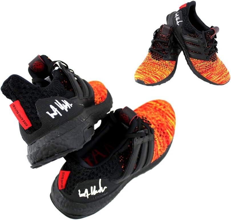 Kit Harington Autographed/Signed Game of Thrones Adidas X House Targaryen Ultraboost Red Shoes