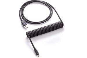 CableMod Classic Coiled Keyboard Cable (Midnight Black, USB A to USB Type C, 150cm)