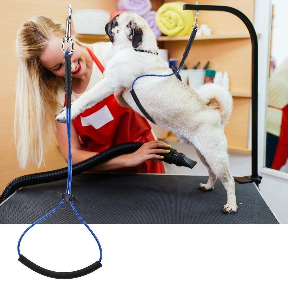 Adjustable Dog Grooming Restraint Rope for Pet Grooming Table and Arm - Steel Wire Harness Loop Holder with Pet Grooming Tools