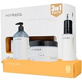 Kaaral Maraes Liss Care Gift Box - Vegan Shampoo, Mask &amp; Serum - 3-Piece | Biotin &amp; Coconut - Sulfate-Free Smoothing Kit for Frizzy &amp; Dry Hair - Cleanses &amp; Conditions Hair Ends