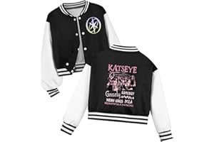 Chitoldeder KATSEYE Girls Baseball Jersey Kids Long Sleeve Button up Jacket Sweatshirt Music Album Graphic Katseye Merch