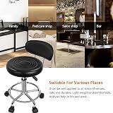 KKTONER PU Leather Modern Rolling Stool with Low Back Height Adjustable Chair view 6