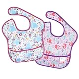 Bumkins Disney Cinderella Ariel SuperBib, Baby Bib, Waterproof, Washable, Stain and Odor Resistant, 6-24 Months (Pack of 2)