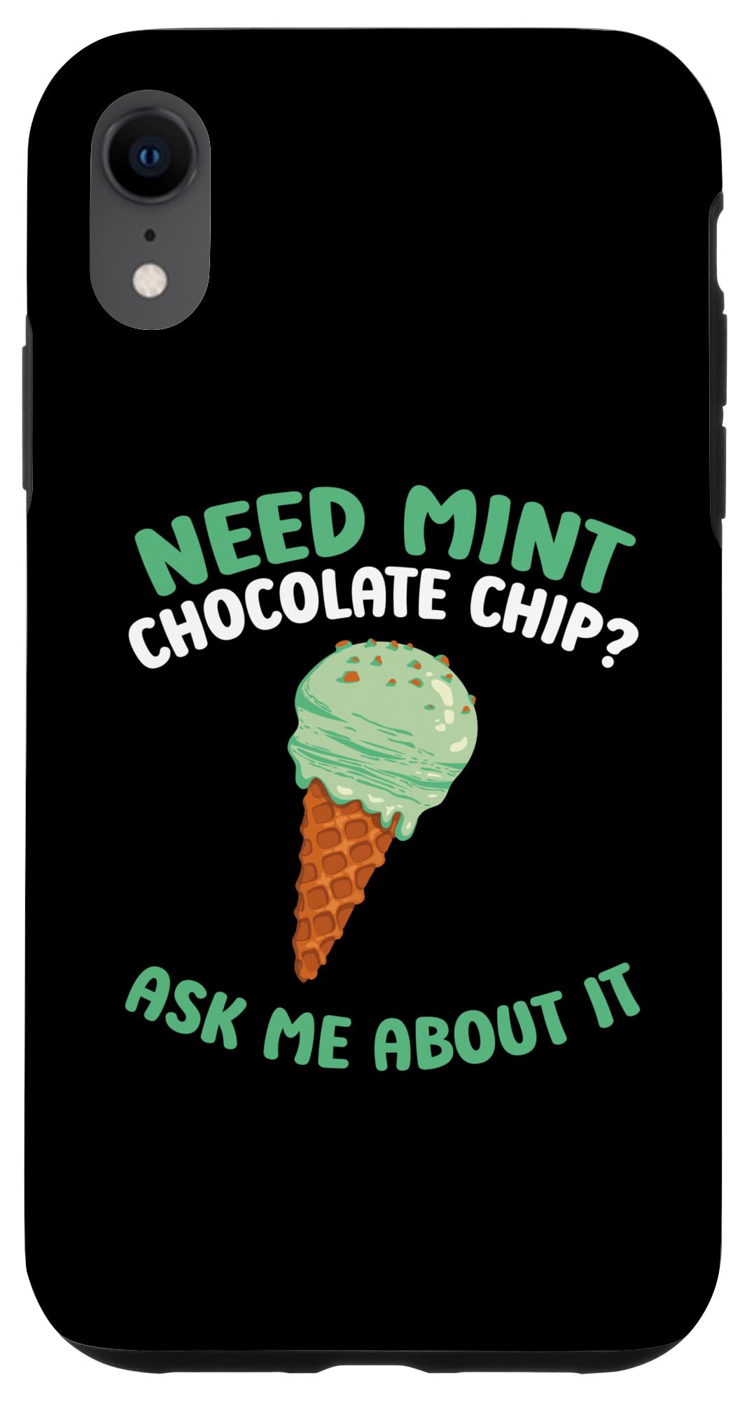 iPhone XR Fresh Ice Cream Waffle Cone Italian Mint Chocolate Chip Case