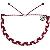 Pura Vida Bracelet Braided Stackable Bracelet for Women, One Size, Maroon/White