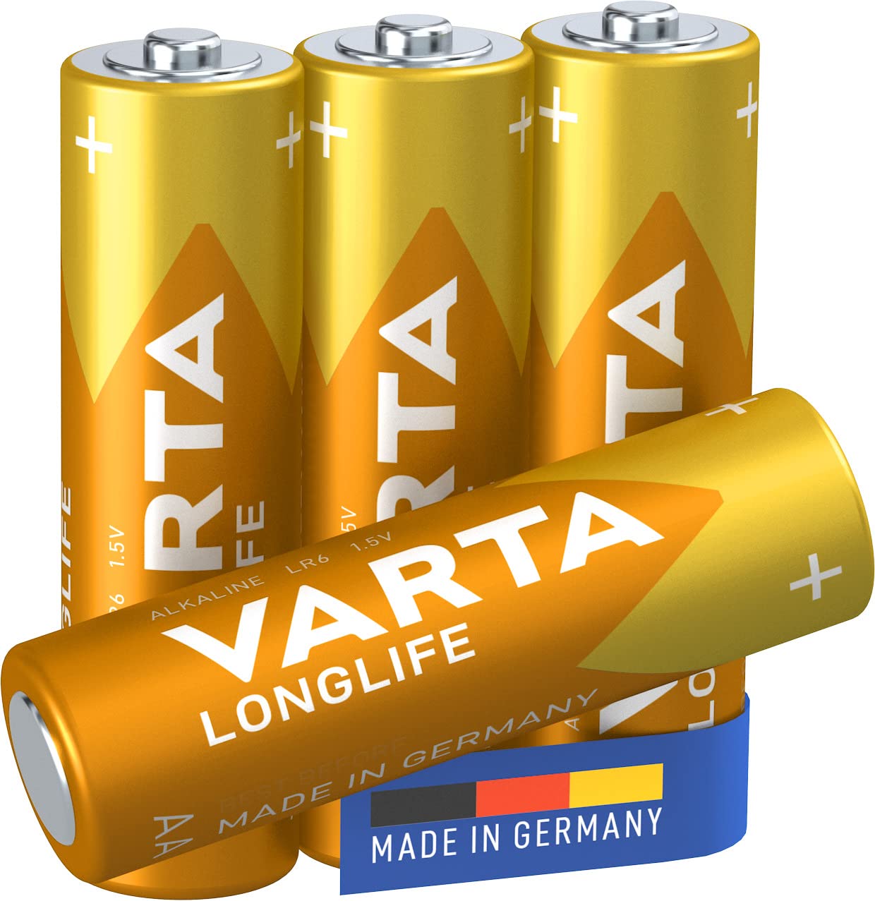 Varta Longlife Extra 1.5 V AA Alkaline Battery (Pack of 4)