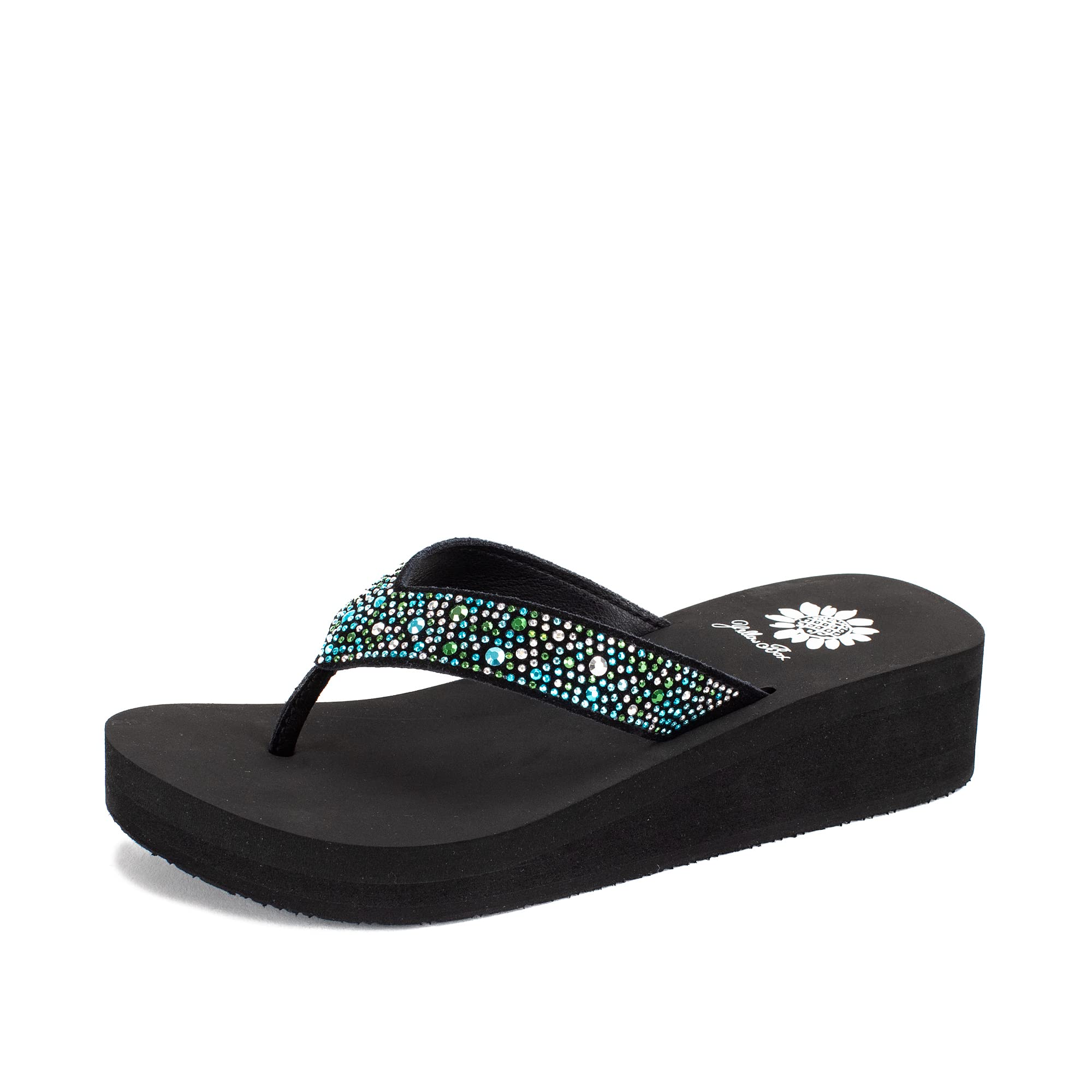 Yellow Box Women's Africa Turquoise Multi Flip Flop 6.5 M US Image