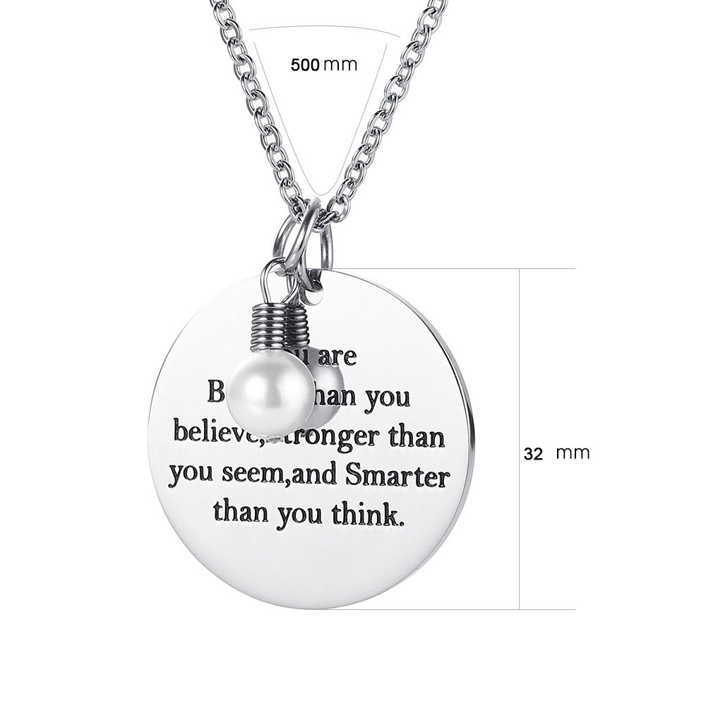 Gagafeel Women Girls Stainless Steel Disc Necklace She Believed She Could So She Did Christmas Gift (Style 1-Big)