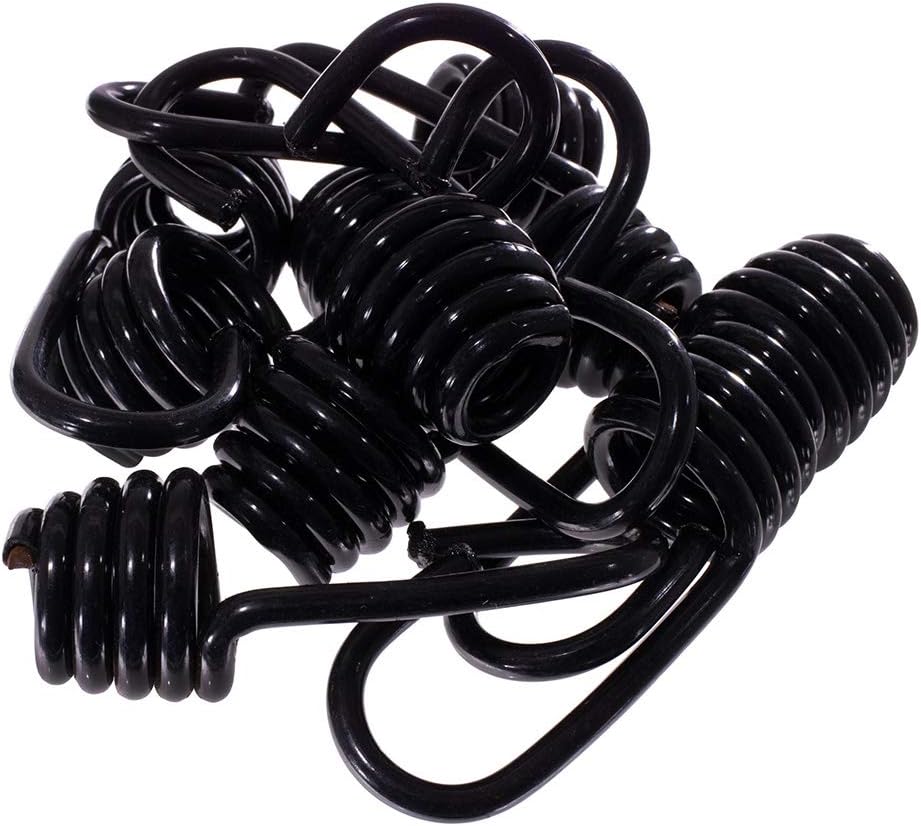 Wire Bungee Cord Hooks – Shock Cord – 10 Pack – Black Plastic Coated – For Boating, Camping, Auto, and Outdoor Uses (1/2 Inch) - - 