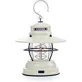 Barebones Outpost Lantern - Vintage White, Vintage-Inspired Outdoor Light with Helix Edison-Style Rope, 3 Power Options, Water-Resistant Lantern for Camping, Patio & Backyard (Battery Not Included)