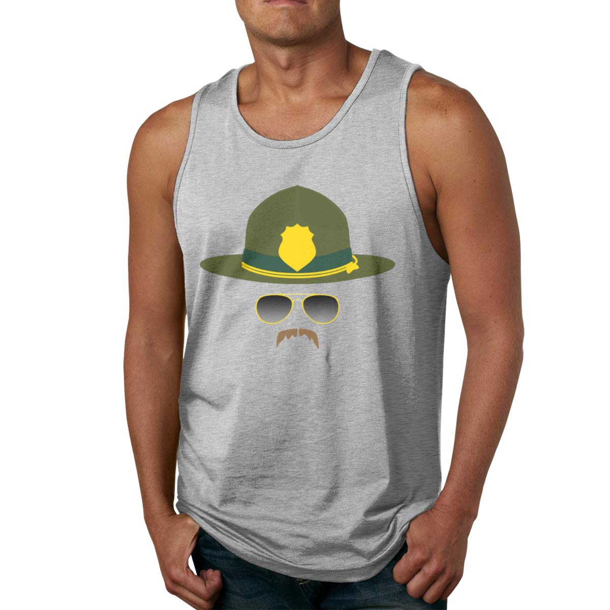 Smooffly Super Troopers I'm All Highway Workout Muscle Bodybuilding Sleeveless T-shirt Tan