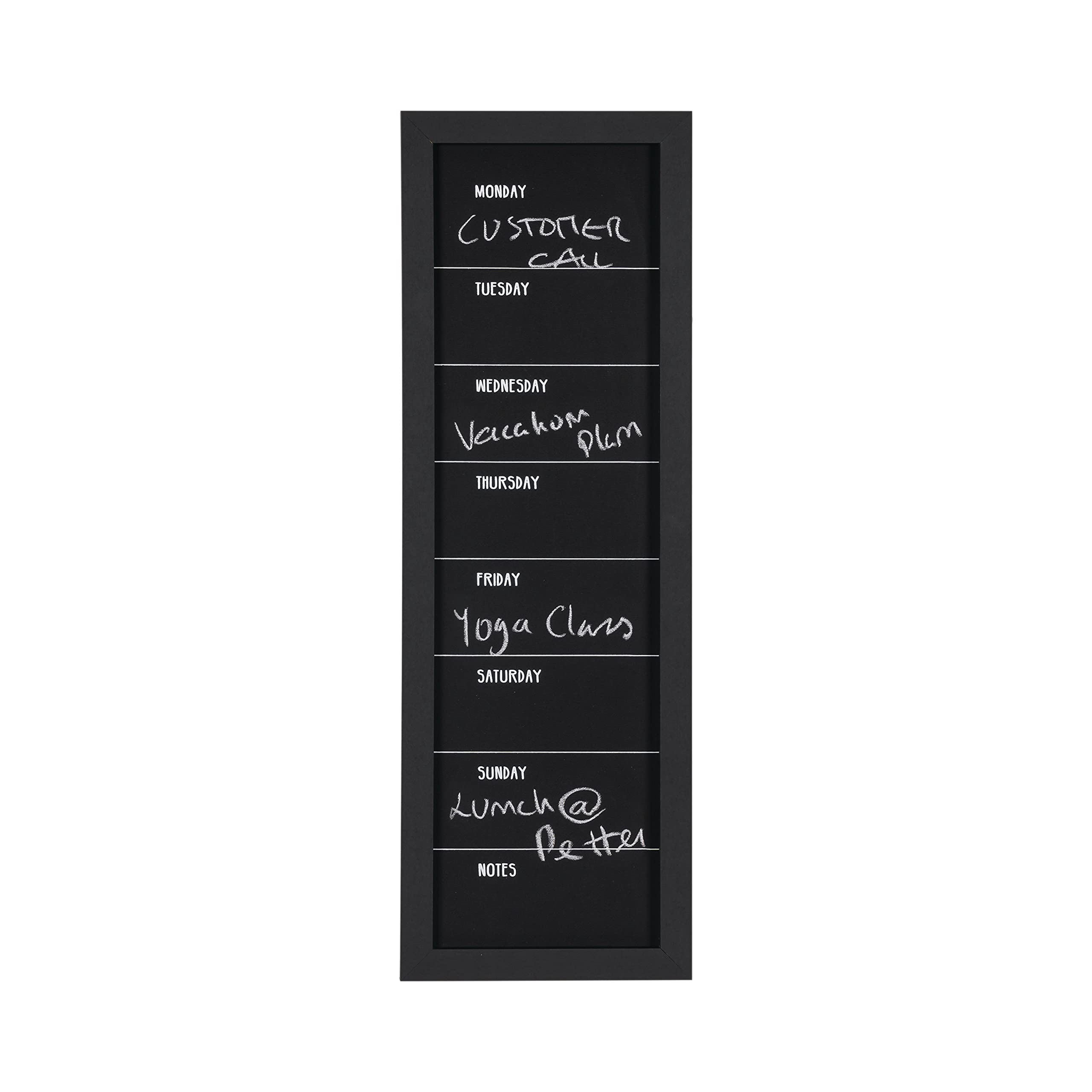 Bi-Office - Chalkboard Week Planner, 200 x 600 mm, Black Frame