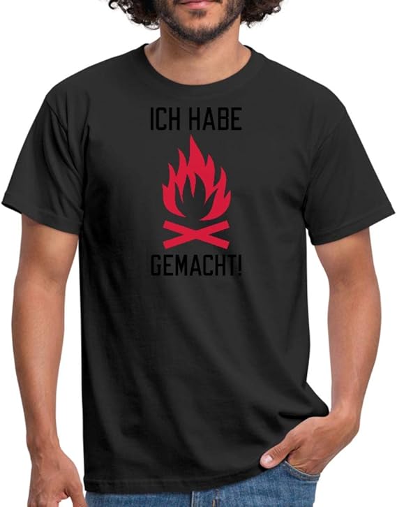Ich Habe Feuer Gemacht Grill Spruch Männer TShirt Amazon.de Bekleidung