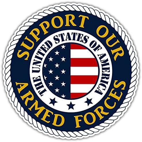 Support Our Armed Forces Support The Troops U.S.A Vinyl Bumper Sticker Decal 5"x 5"