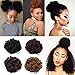 Short Afro Kinky Curly Puff Ponytail Hair Extensions Fluffy Synthetic Drawstring Hair Bun for African American Black Women 1piece dark brown