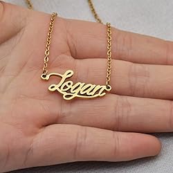 Aoloshow Logan Name Charm Necklace Stainless Steel