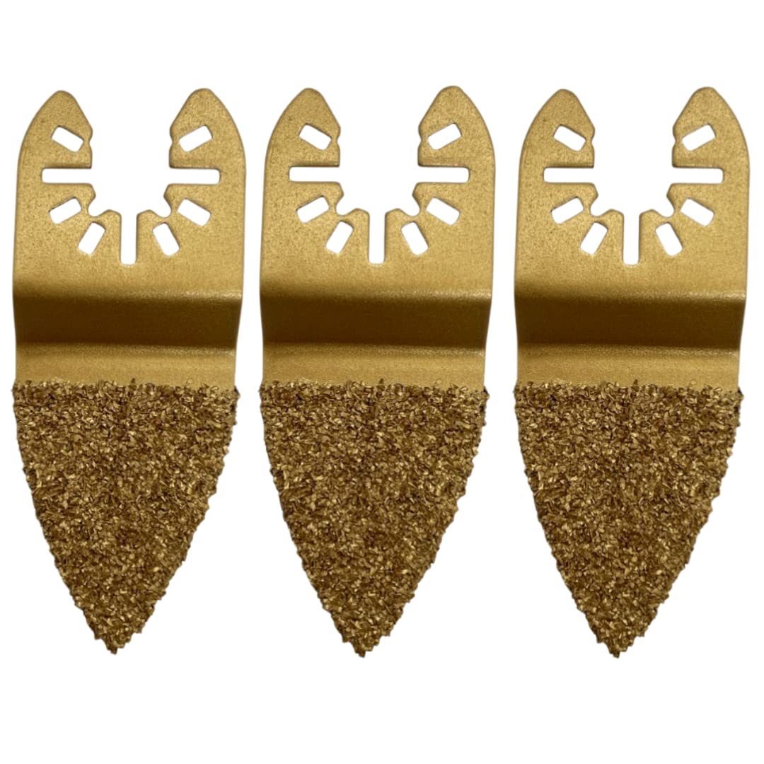 3 Pack - Carbide Finger Rasp Multi Tool Blades Cutter Saw Set Compatible with Dremel Fein Multimaster Makita Etc Oscillating