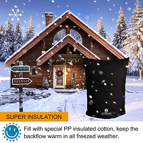 Butecare Backflow Insulation Cover - 17''W x 21''H Water Pipe Insulated Pouch, Sprinkler Valve Cover for Winter Outdoor Freeze Protection