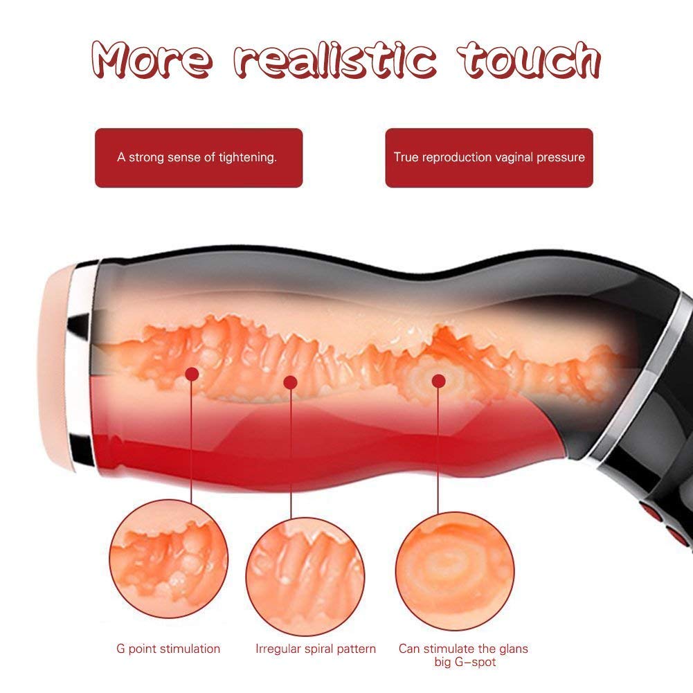 Urnight Masturbatoren Saugen Maschine Masturbation Cup mit Blowjob Stimme und 10 Frequenz 5 Geschwindigkeit Sexspielzeug Gay männer, Schwarz