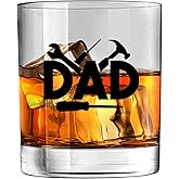 Mancheng-zi Dad Tools Whiskey Glasses 10 oz, Christmas Father's Day Birthday Gifts for Dad from Daughter Son, Father Gifts Drinking Rocks Glasses for Whisky Cocktail Scotch Bourbon Liquor