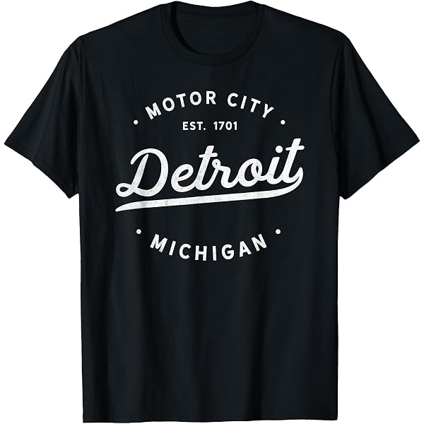 T-shirt Homme City Of Detroit USA - Coton Noir - Marque B&C - Neuf Avec étiquettes