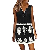 ETCYY Womens Summer Casual Dresses Sleeveless Beach Vacation Sundresses Drawstring Waist Short Striped Dress with Pockets