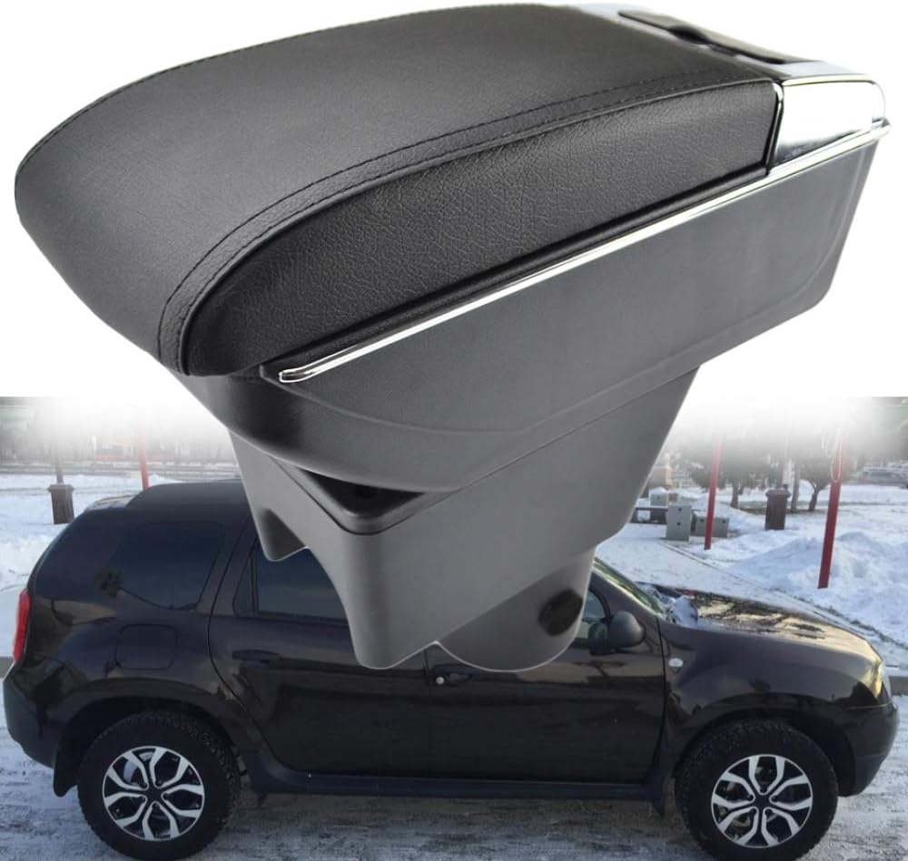 OBCWSG For Renault Dacia Duster I 2010-2015, Armrest Arm Rest Dual Layer Storage Box Decoration Car Styling