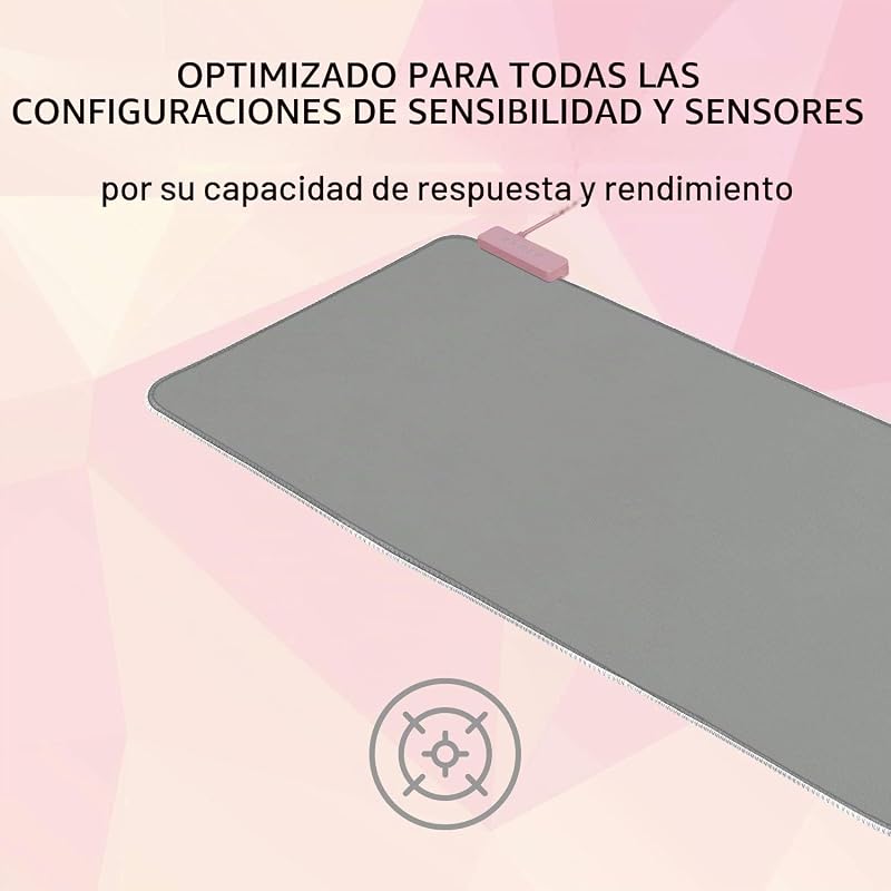 Goliathus Extended Chroma - Tapete de rato (compatível com Synapse 3, base de borracha antiderrapante, fecho de cabo, 294x920x3 mm) Quartz
