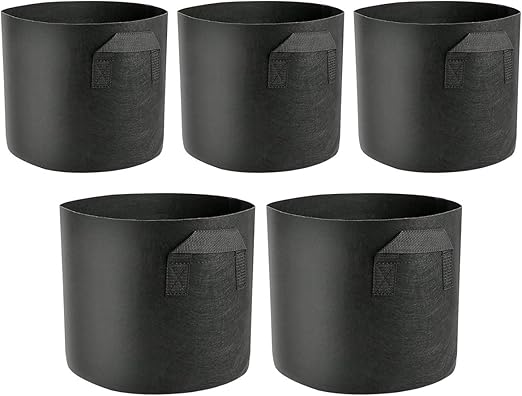 Ndier 5pcs Bolsa de cultivo de plantas - Tiestos de tela con ...