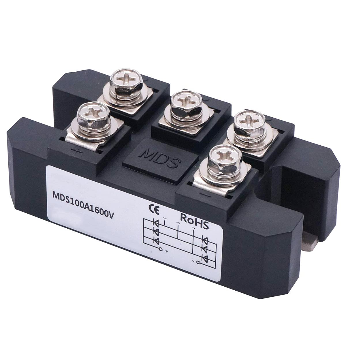 Youmile Bridge Rectifier MDS 100A 1600V Diode Bridge Rectifier Full Wave Diode Module 3 Phase 5 Terminal Rectification Module