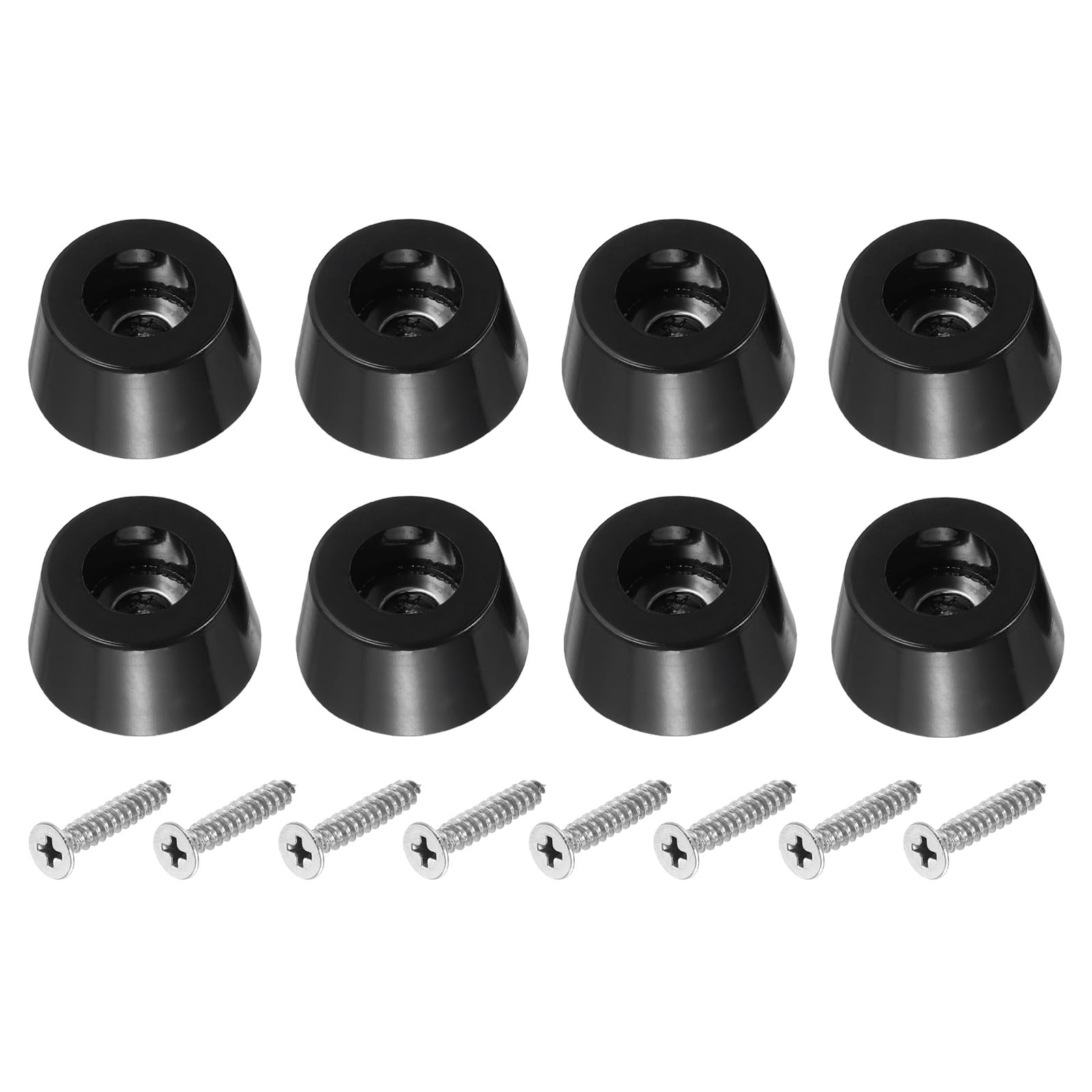 PATIKIL Cutting Board Feet, 8 Pack Round Rubber Feet Bumpers Non Slip Bumper Pads with Stainless Steel Screws for Furniture Chairs Desks Electronics (0.25"Wx0.51"H)