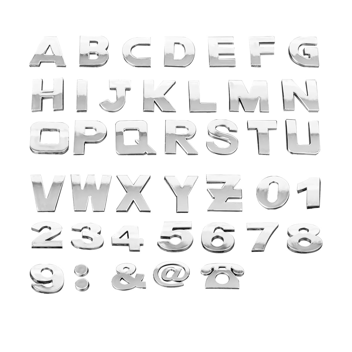 Photo 1 of HZEL Car Letters Emblem, 40PCS 3D Number Symbol Vehicle Badge Decal, Weatherproof Adhesive Logo Automotive Side Rear Trunk Outdoor Wall Sticker Decor Accessories, Universal Fit