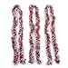iPEGTOP 26.2ft Christmas Snowy Tinsel Twist Garland, Classic Shiny Sparkly Party Soft Tinsel Christmas Tree Ceiling Hanging Decorations, 4 inch Wide with Silver Edge, Red
