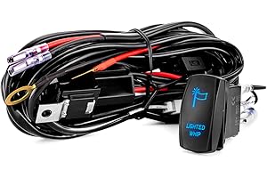 WeiSen 160W Lighted Whip Wiring Harness Kit with 16AWG 1 Lead 12V Rocker Switch Relay Fuse Compatible with Polaris RZR Maverick X3 Talon KRX YXZ SUV UTV ATV