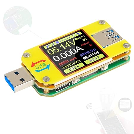 UM34C USB Tester Meter Voltmeter USB Multimeter Spannung Strom USB Spannungsprüfer Bluetooth-Amperemeter-Multimeter 1,44-Zoll