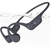 Roujune Bone Conduction Headphones IPX8 Waterproof Swimming Headphones Open Ear Headphones with MP3 Mode 32GB Memory 8H Playtime Bluetooth 5.4 Ear Buds Secure Fit for Running and Fitness (Gray)