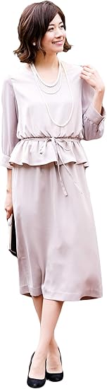 アールズガウン フォーマルワンピース 結婚式 七五三 母親 パーティードレス レディース ワンピース フォーマルドレス 袖あり 七分袖 Fd パーティードレス 通販 Amazon