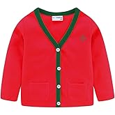 Mud Kingdom Boys Cardigan Sweater Cotton Knit V-Neck Outerwear 2-8 Years Embroidered Casual Jacket