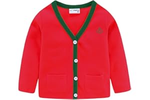 Mud Kingdom Boys Cardigan Sweater Cotton Knit V-Neck Outerwear 2-8 Years Embroidered Casual Jacket