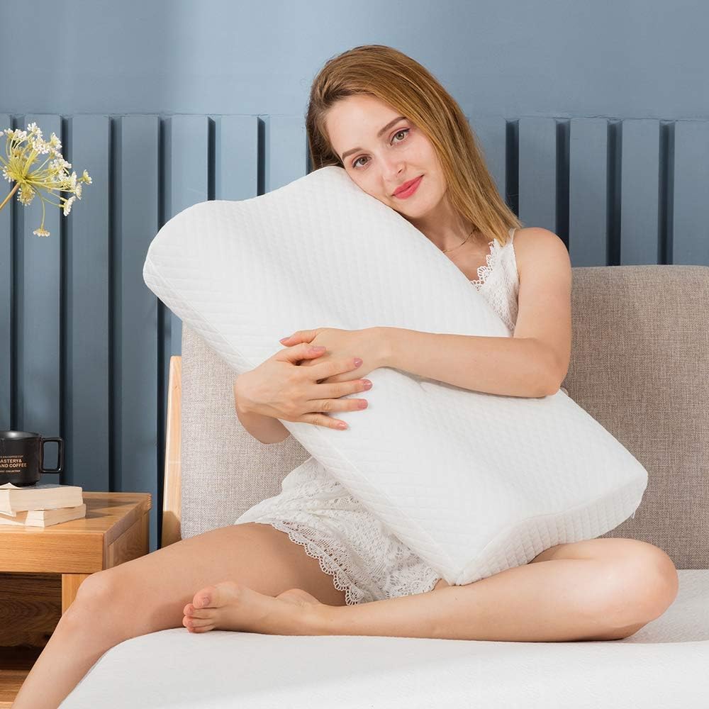 Milemont Memory Foam Pillow, Bed Pillow for Sleeping, Adjustable Contour Pillow for Neck Pain, Neck Support for Back, Stomach, Side Sleepers, Orthopedic Cervical Pillow, CertiPUR-US: Kitchen & Dining